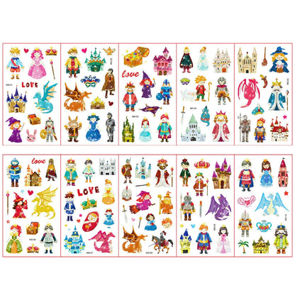 Colorful Tattoo Stickers for Kids | 10 Sets Fake Tattoos
