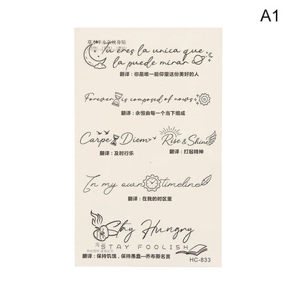 Tiny Inspirational Quotes Temporary Tattoo Fake Tattoos