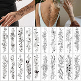 Realistic FlowerTemporary Tattoo | 10 Sets Fake Tattoos