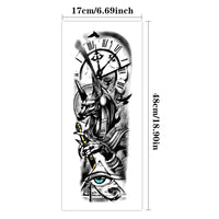 Large Full Arm Sleeve Waterproof Temporary Tattoo Sticker Anubis Ancient Egypt Greece Zeus Eye  Fake Tatoo Body Art Men Women Fake Tattoos