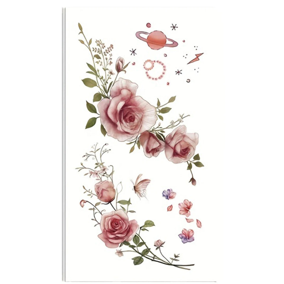 Rose Temporary Tattoo Fake Tattoos