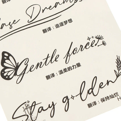 Tiny Inspirational Quotes Temporary Tattoo Fake Tattoos