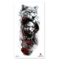 Waterproof Temporary Tattoos for Men Women Animal Pattern Fake Tattoo for Hand Arm Body Tiger Lion Wolf Tattoo Sticker Fake Tattoos