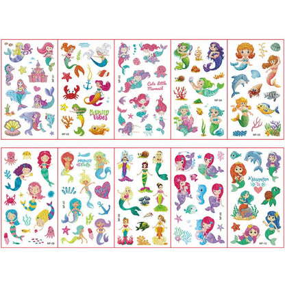 Colorful Tattoo Stickers for Kids | 10 Sets Fake Tattoos