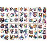 10Pcs/set Colorful Animal Temporary Tattoo Stickers Tiger Dog Tattoo For Kids Birthday Body Art Tattoos Toys Fake Tattoos