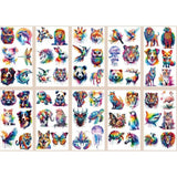 10Pcs/set Colorful Animal Temporary Tattoo Stickers Tiger Dog Tattoo For Kids Birthday Body Art Tattoos Toys Fake Tattoos