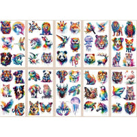10Pcs/set Colorful Animal Temporary Tattoo Stickers Tiger Dog Tattoo For Kids Birthday Body Art Tattoos Toys Fake Tattoos