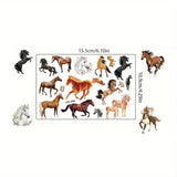 8 Sheets Temporary Horse Tattoos Stickers Birthday Themed Party Supplies Decorated with Tattoo Gifts Fake Tattoos