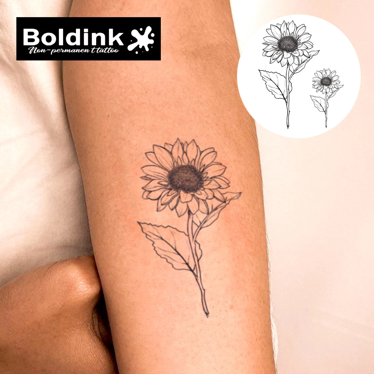 Sunflower Duo Temporary Tattoo Fake Tattoos
