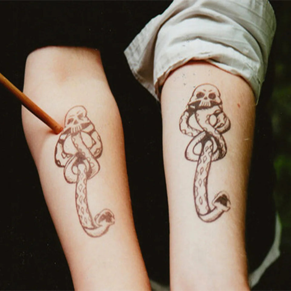 5/10 pcs Accessoires de film Tatouages éphémères Lord Voldemort Autocollants magiques Harries Garçons Rue Crâne Potters Jouets Cadeaux pour enfants