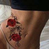 Dual Rose Temporary Tattoo Fake Tattoos