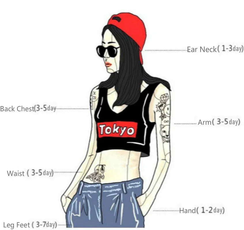 Anime Devil Girl Temporary Tattoo Fake Tattoos