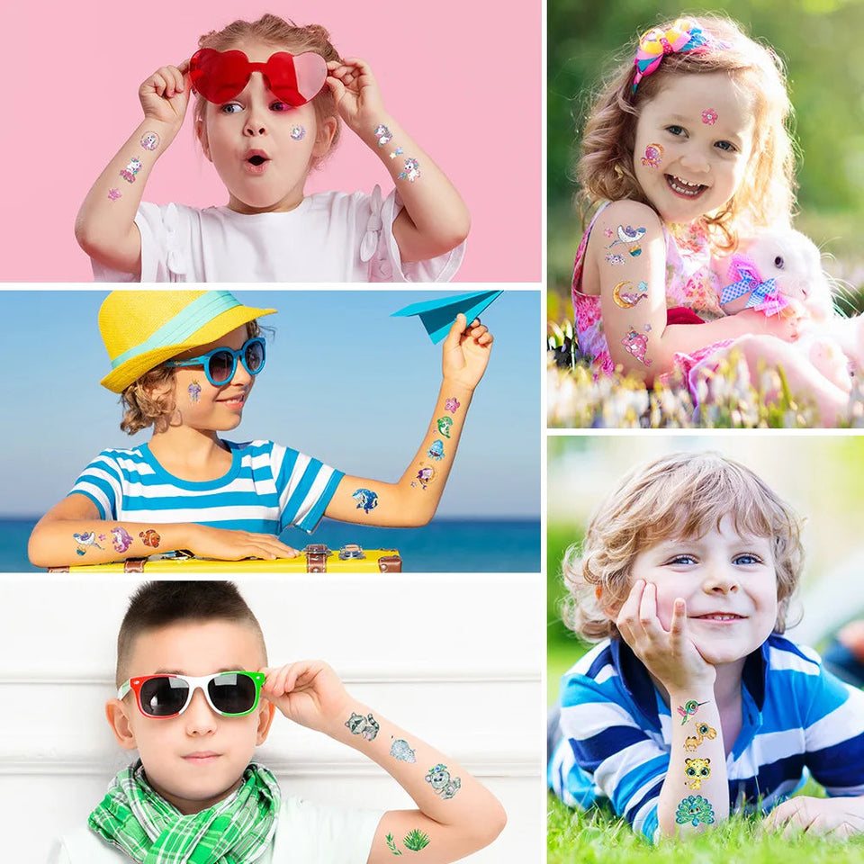 Colorful Tattoo Stickers for Kids | 10 Sets Fake Tattoos