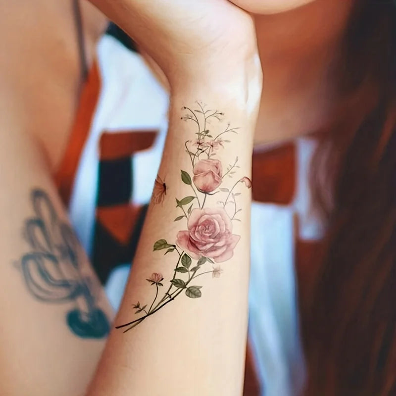 Rose Temporary Tattoo Fake Tattoos