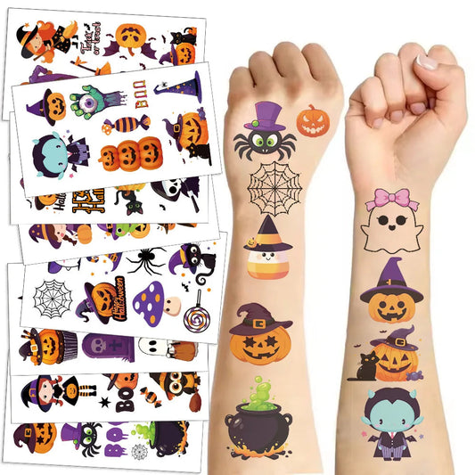 Halloween Pumpkins Tattoo Sticker - 10 Sheets Fake Tattoos