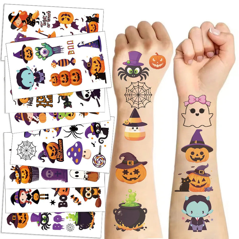 Halloween Pumpkins Tattoo Sticker | 10 Sheets