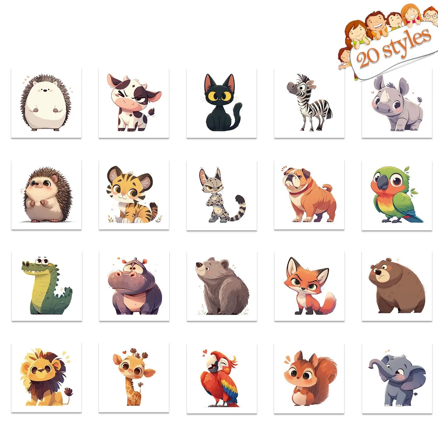 Ocean Animal Temporary Tattoos for Kids (20pcs) Fake Tattoos