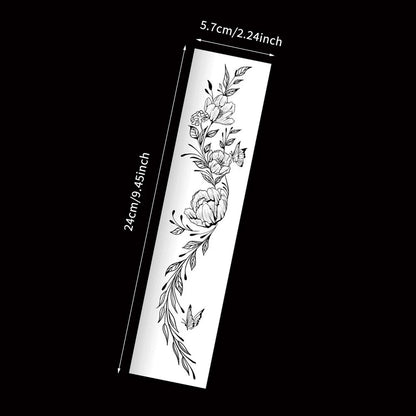 Floral Lotus & Mystical Temporary Tattoo | 8 Sheets Fake Tattoos