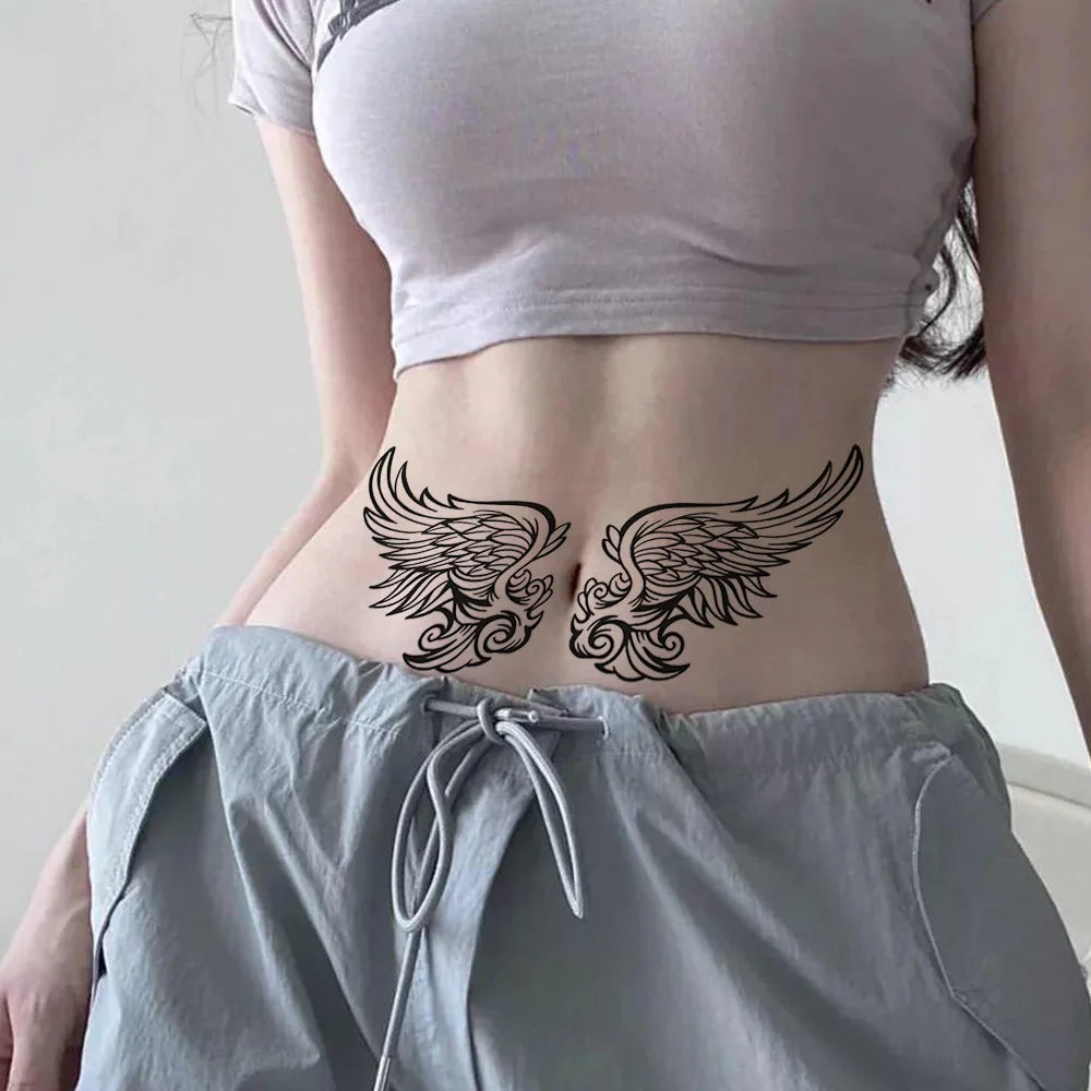 Black Angel Wing Temporary Tattoo Fake Tattoos