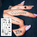 1/5/12PCS Waterproof Temporary Tattoo Sticker Rose Flame Thorns Love Butterfly fake tatto flash tatoo finger for girl women men Fake Tattoos