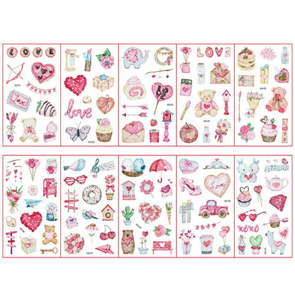 Colorful Tattoo Stickers for Kids | 10 Sets Fake Tattoos