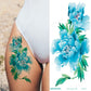 Beauty Flower Blue Red Rose Waterproof Temporary Tattoo Body Art Arm Sleeve Leg Water Transfer Fake Women Decoration Sticker FAKE TATTOOS