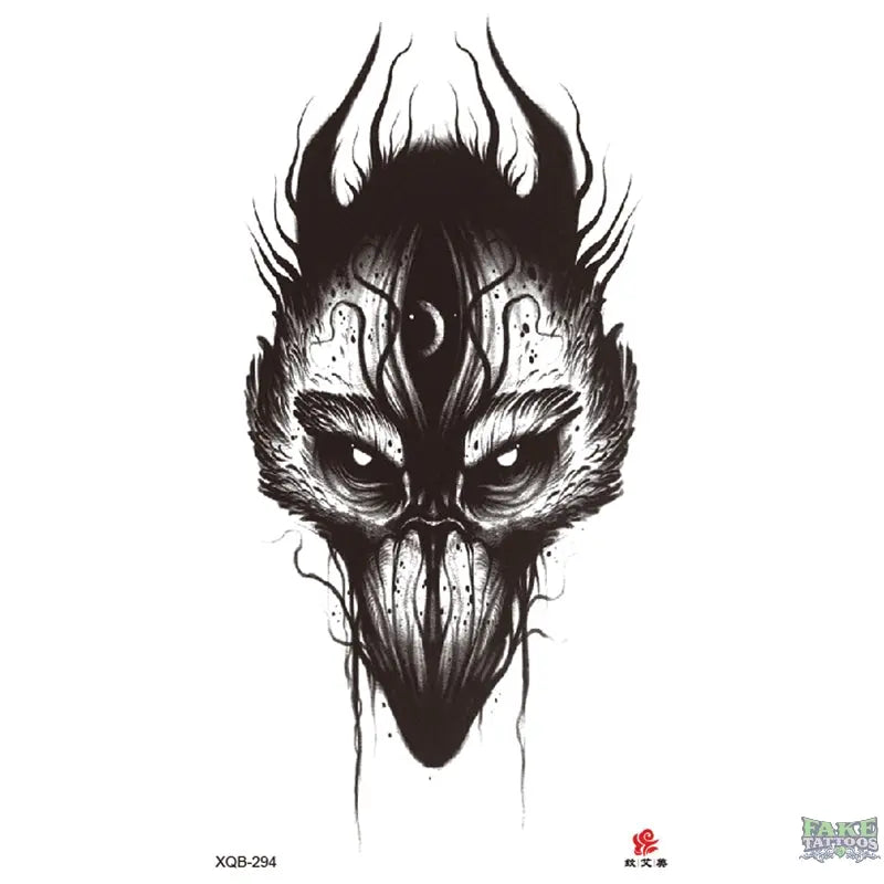 Realistic Scary Temporary Tattoo for Halloween & Parties