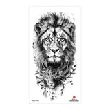 Waterproof Temporary Tattoos for Men Women Animal Pattern Fake Tattoo for Hand Arm Body Tiger Lion Wolf Tattoo Sticker Fake Tattoos