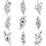 Tulips Butterfly Temporary Tattoo | 9 Tattoos Fake Tattoos