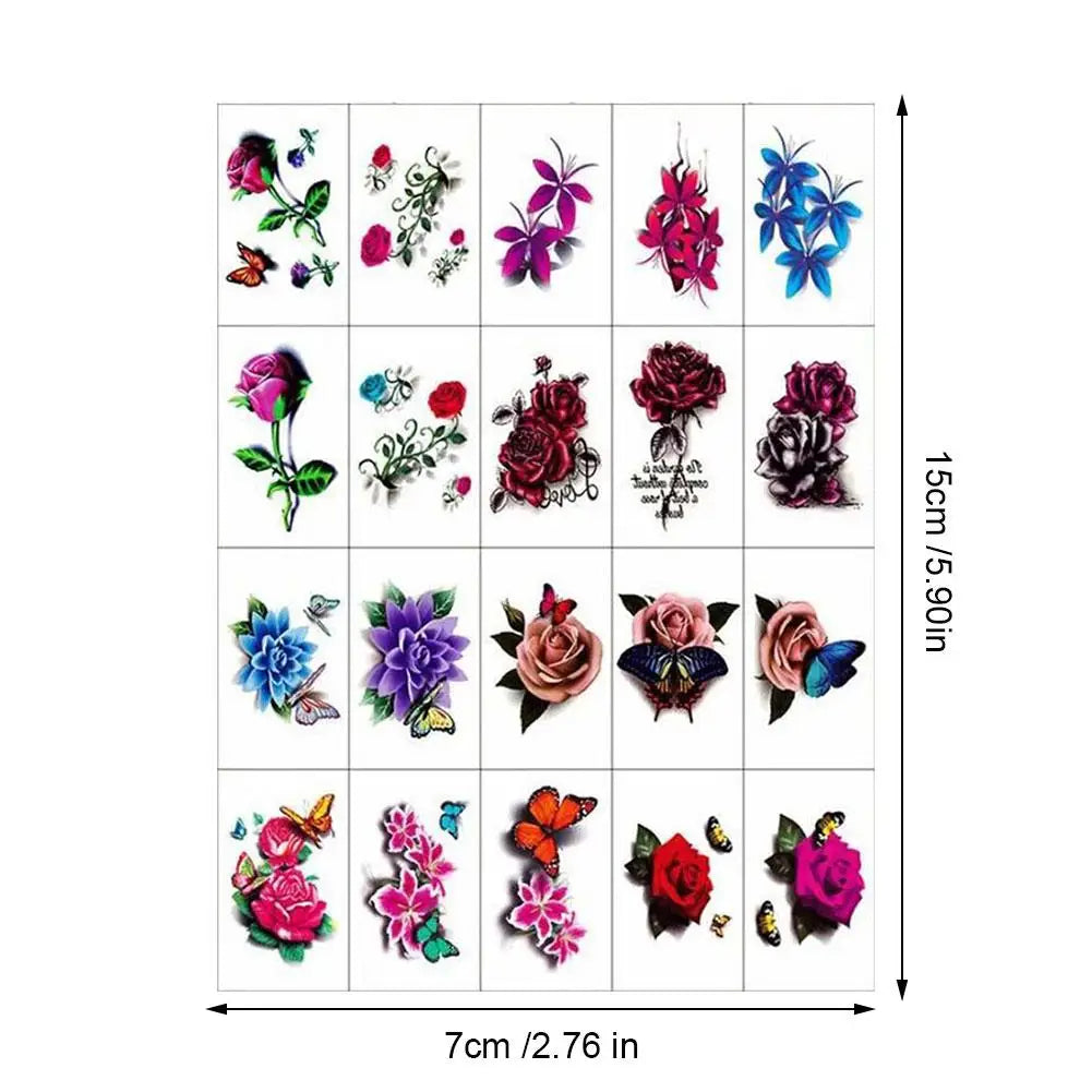 Roses Flowers Temporary Tattoos Fake Tattoos