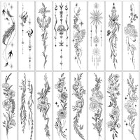 Floral Lotus & Mystical Temporary Tattoo | 8 Sheets Fake Tattoos