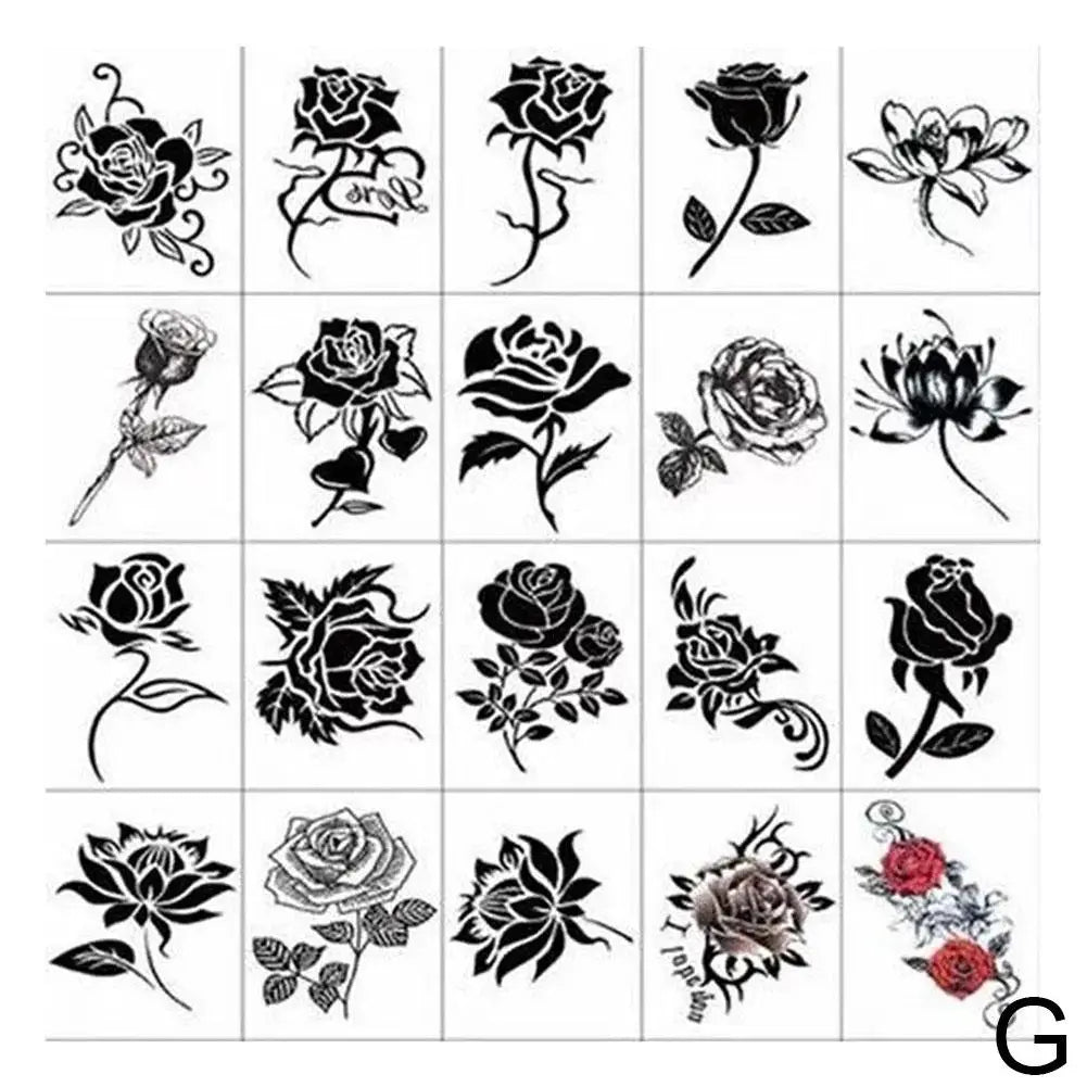 Roses Flowers Temporary Tattoos Fake Tattoos