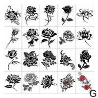 Roses Flowers Temporary Tattoos Fake Tattoos