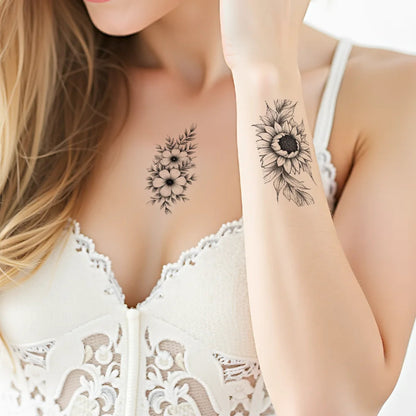 Tulips Butterfly Temporary Tattoo | 9 Tattoos Fake Tattoos