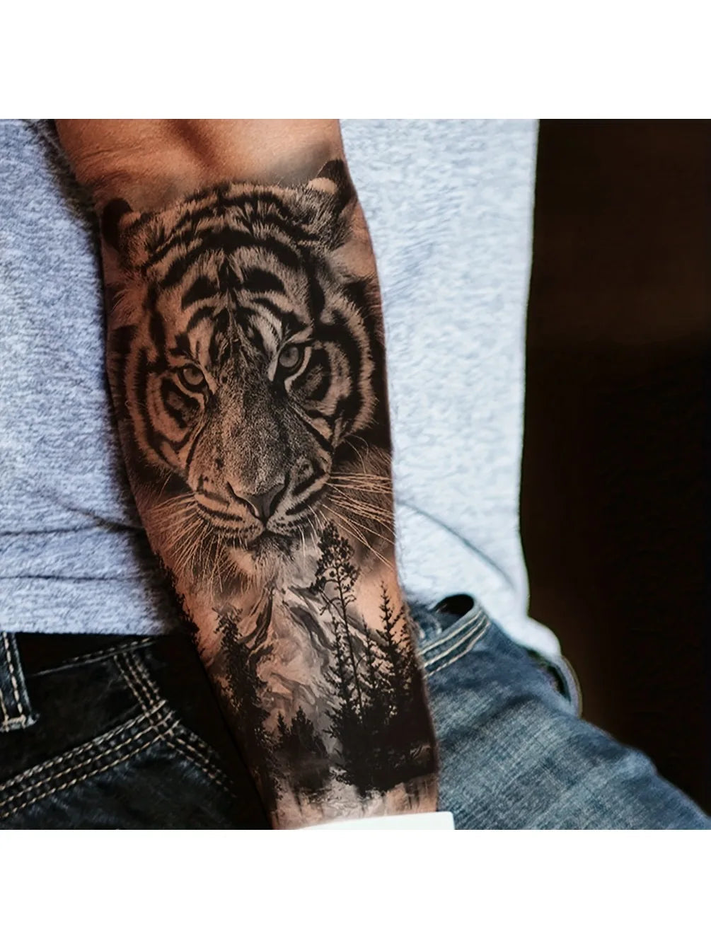 Realistic Wild Tiger Temporary Tattoo Fake Tattoos
