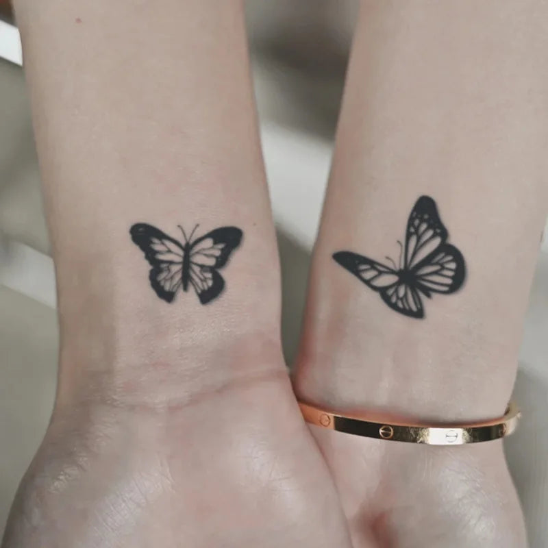 Black and White Butterfly Temporary Tattoo Fake Tattoos