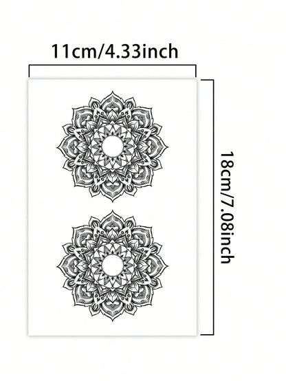 Floral Totem Nipple Temporary Tattoo Fake Tattoos