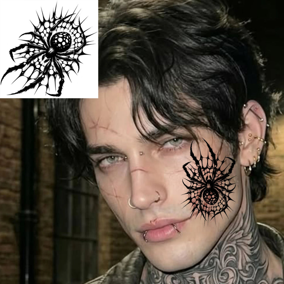 1 feuille de tatouage temporaire réaliste d'Halloween en forme de cœur de Chucky empalé et sanglant, autocollant de faux tatouage réaliste, durable et imperméable