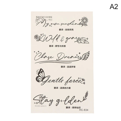 Tiny Inspirational Quotes Temporary Tattoo Fake Tattoos