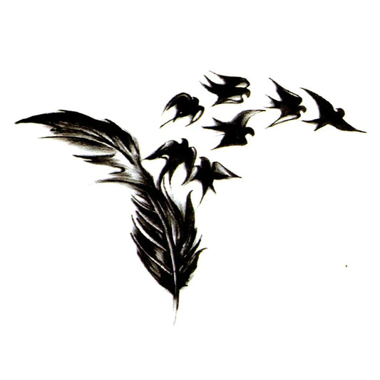 Swallow Feather Temporary Tattoo Fake Tattoos