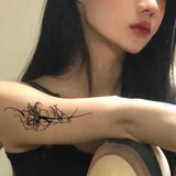 Minimalist Fine Line Lotus Temporary Tattoo Fake Tattoos