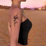 Minimalist Fine Line Lotus Temporary Tattoo Fake Tattoos