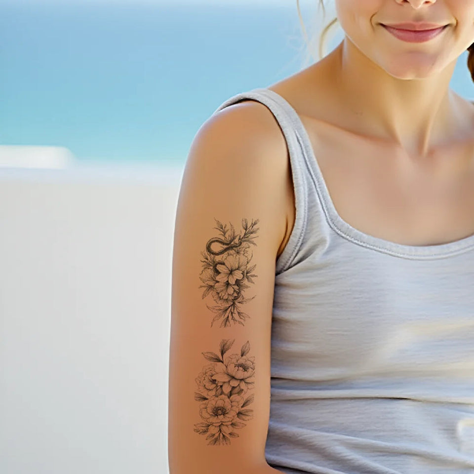 Tulips Butterfly Temporary Tattoo | 9 Tattoos Fake Tattoos