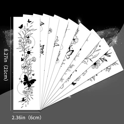 Realistic FlowerTemporary Tattoo | 10 Sets Fake Tattoos