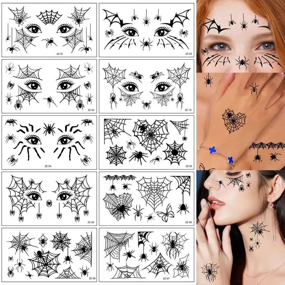 10 Sheets Creeping Webs Spider & Spiderweb