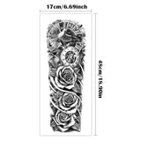 Large Full Arm Sleeve Waterproof Temporary Tattoo Sticker Clock Rose Flower Dove Bird Totem Fake Tatoo Body Art Men Women Leg Fake Tattoos