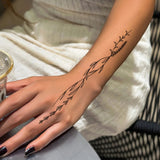 Floral Lotus & Mystical Temporary Tattoo | 8 Sheets Fake Tattoos