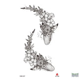 Sharks Fish Flowers Temporary Tattoo Fake Tattoos