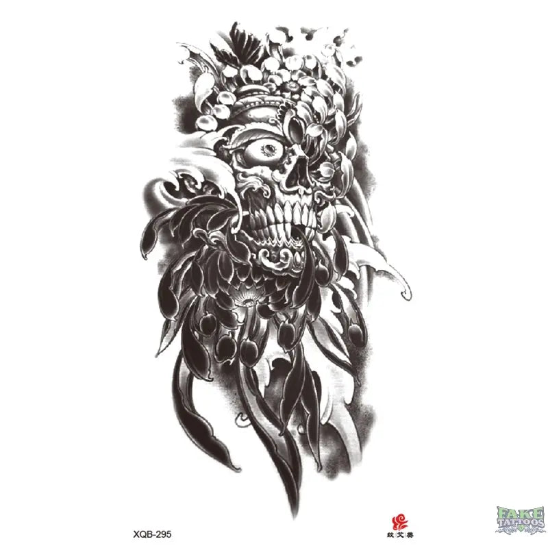 Realistic Skull Temporary Tattoo for Spooky Halloween Style