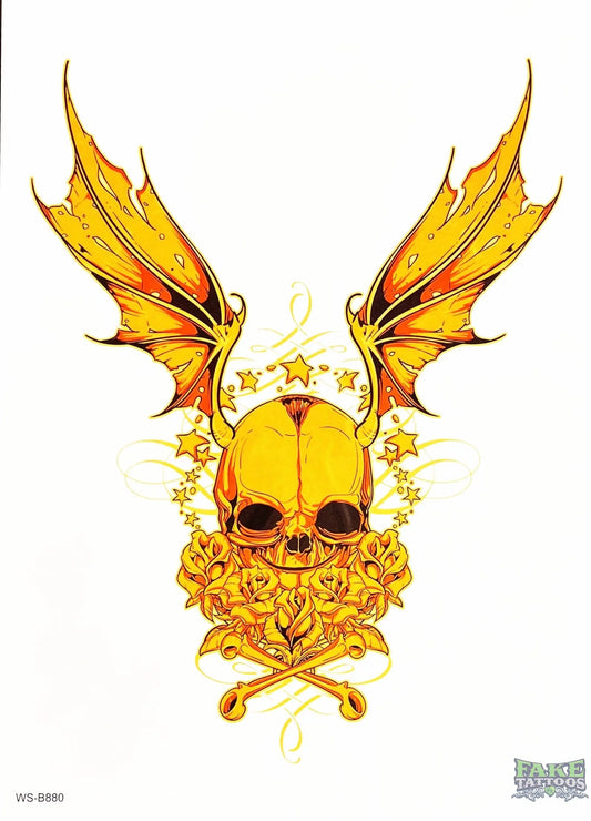 Skull Wings Temporary Tattoo FAKE TATTOOS